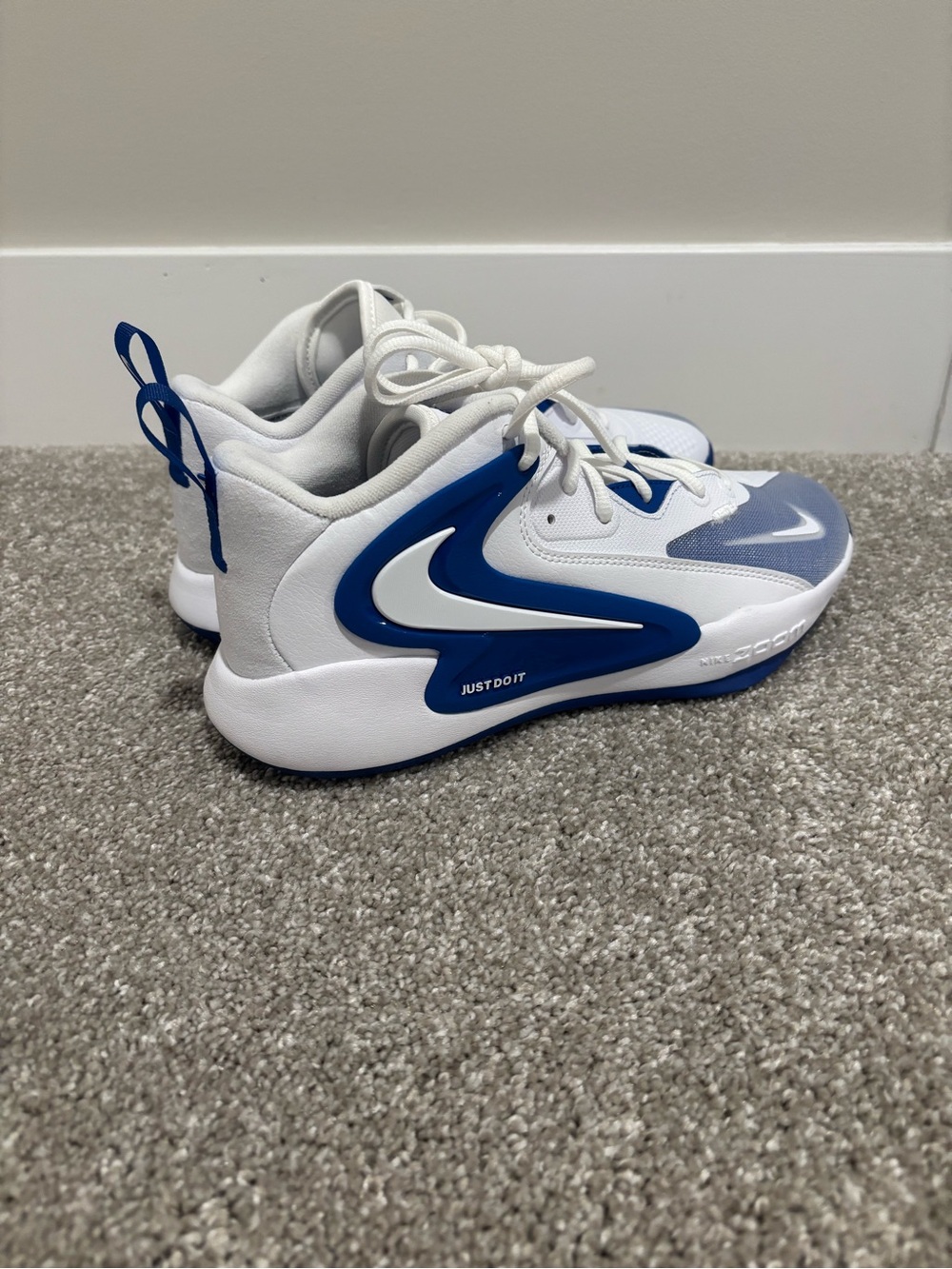 Nike Kids White & Blue Basketball Sneakers